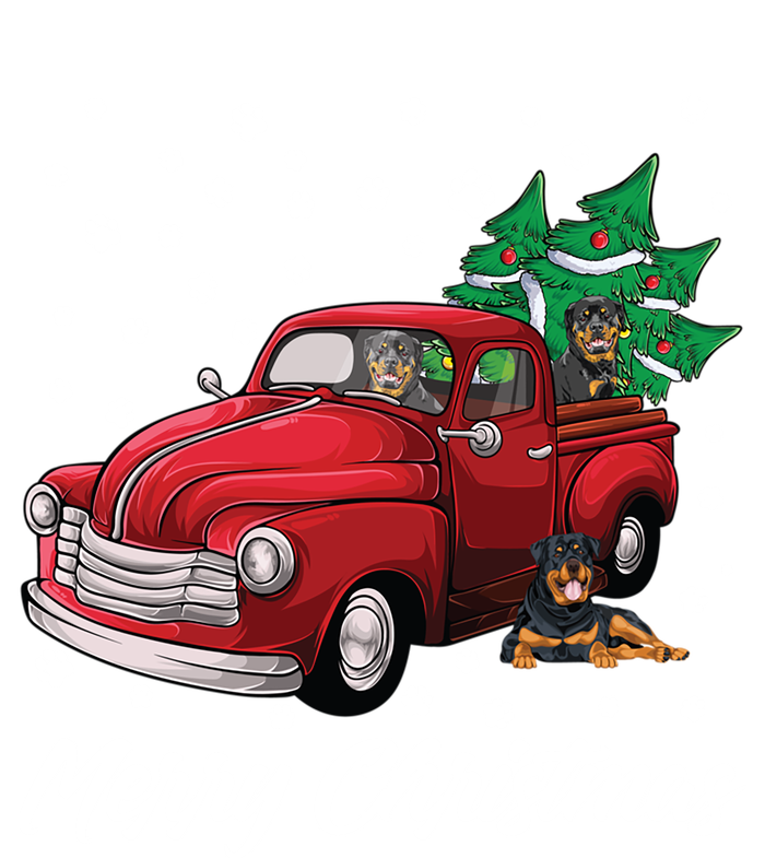 Red Truck Merry Christmas Tree Rottweiler Christmas Gift Sweatshirt