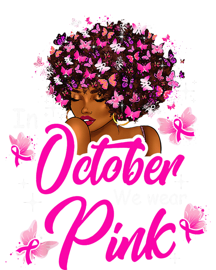 Breast Cancer In October We Wear Pink African American Kids Long Sleeve Shirt