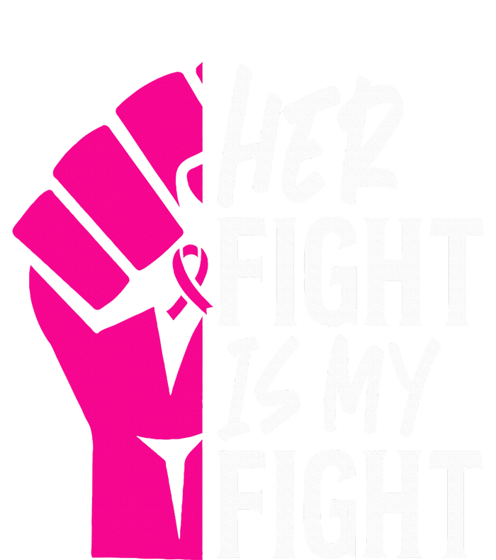 Her Fight Is My Fight Breast Cancer Awareness Family Support Womens Cotton Relaxed Long Sleeve T-Shirt