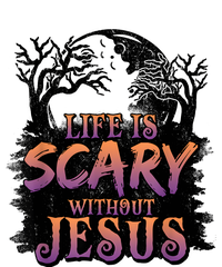 Life Is Scary Without Jesus Funny Halloween Christian Sustainable Bucket Hat