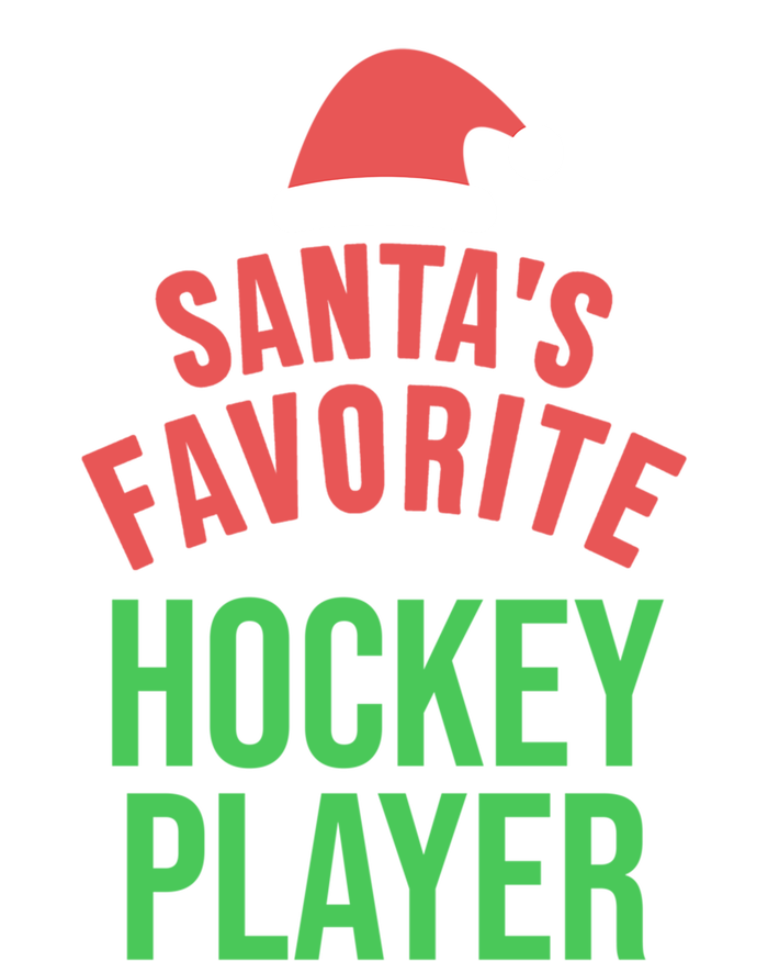 Santas Favorite Hockey Player Xmas Funny Christmas Gift Striped Beanie with Solid Band