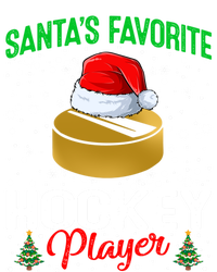 Santas Favorite Hockey Player Matching Family Christmas Meaningful Gift Stripe Pom Pom Beanie