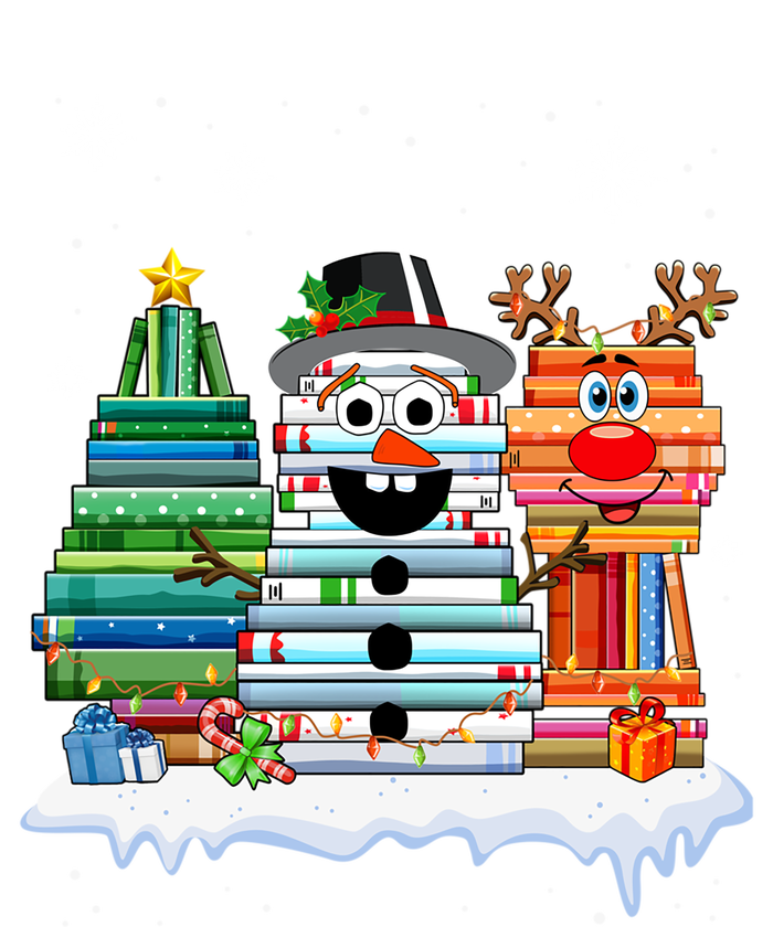 Snow Reindeer Christmas Tree Book Lover Stacked Christmas Funny Gift Pom Pom 12in Knit Beanie