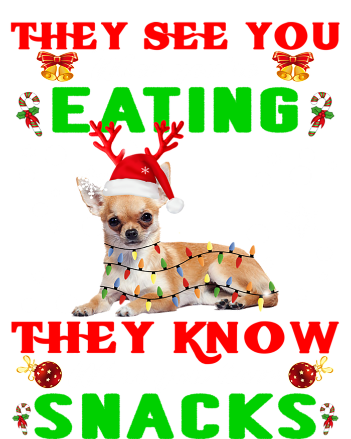 They See You Eating Christmas Reindeer Santa Chihuahua Gift T-Shirt