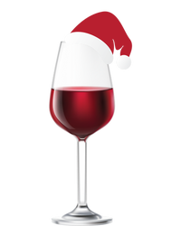 Glass Of Wine With Santa Christmas Hat Funny Ing Great Gift Sustainable Beanie