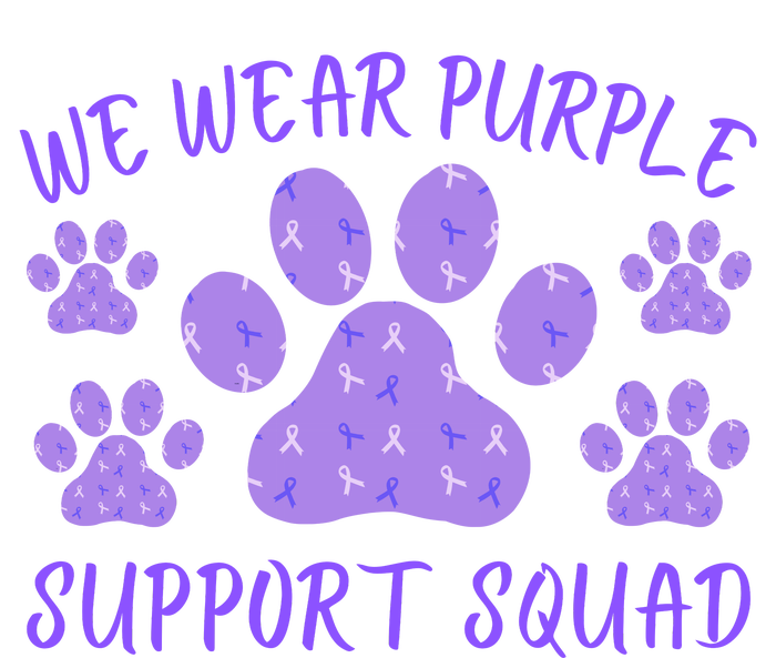 We Wear Purple Domestic Violence Awareness Purple Ribbon Dog Paws Cat Paws T-Shirt