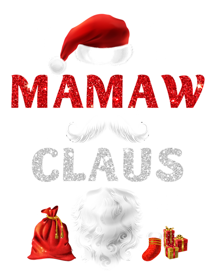 Mamaw Claus Matching Family Christmas Santa Gift Stripe Pom Pom Beanie