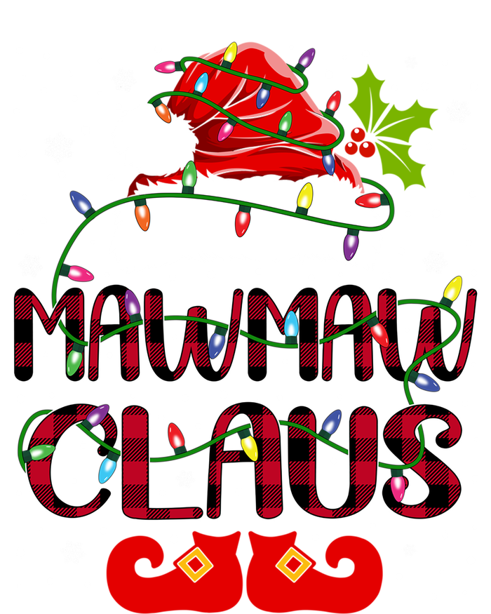 Mawmaw Claus Merry Christmas Buffalo Plaid Santa Hat Xmas Gift T-Shirt