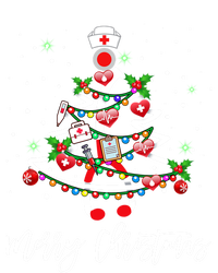 Merry Christmas Nurse Stethoscope Tree Lights Gift Full-Length Apron With Pockets