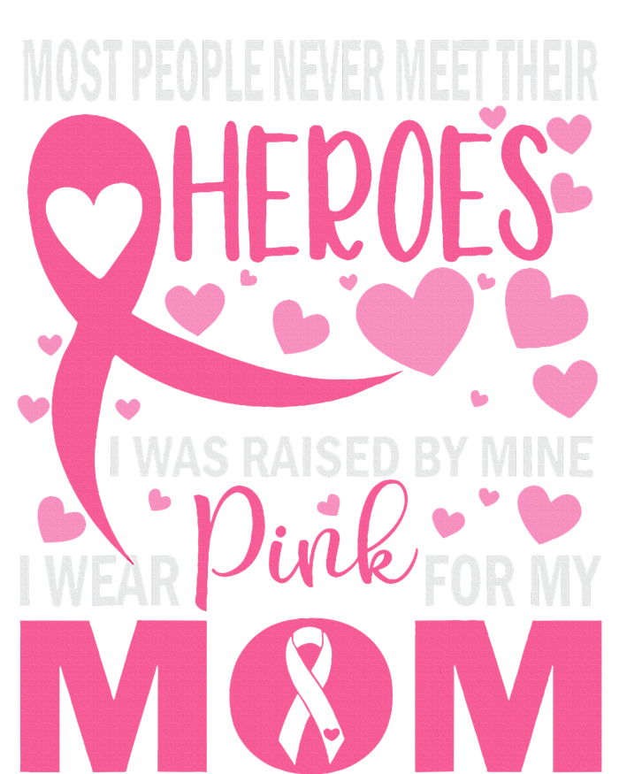 I Wear Pink My Mom Breast Cancer Awareness Kids Support T-Shirt