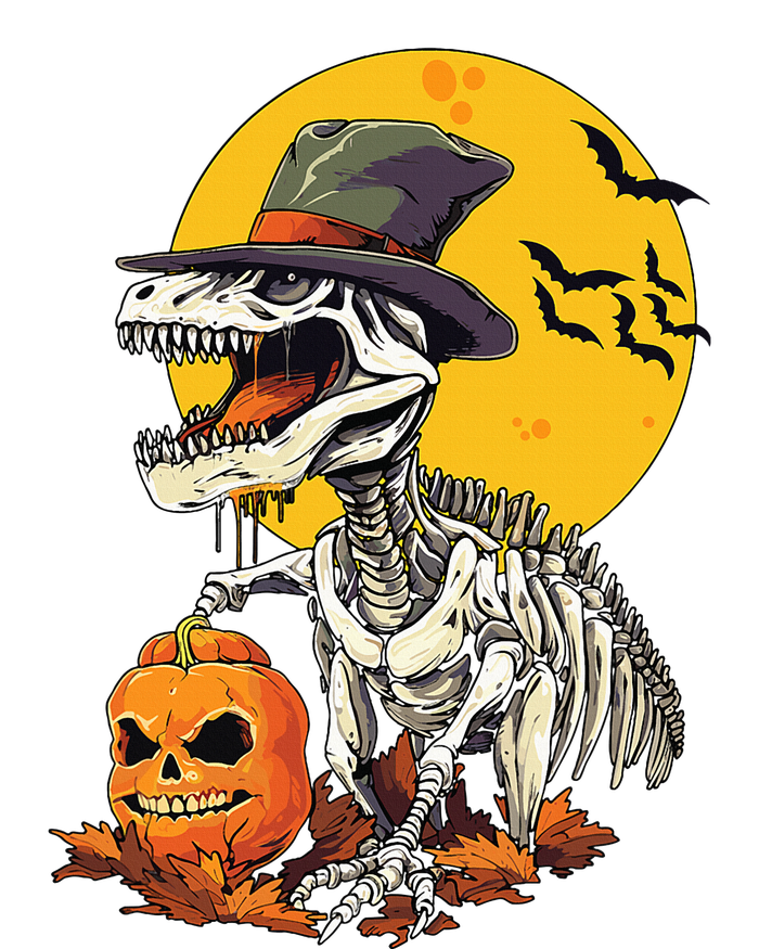 Creepy Funny Skeleton Dinosaur T Rex Halloween Kids Long Sleeve Shirt