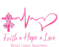 Faith Hope Love Breast Cancer Awareness Ribbon Heartbeat Long Sleeve Shirt