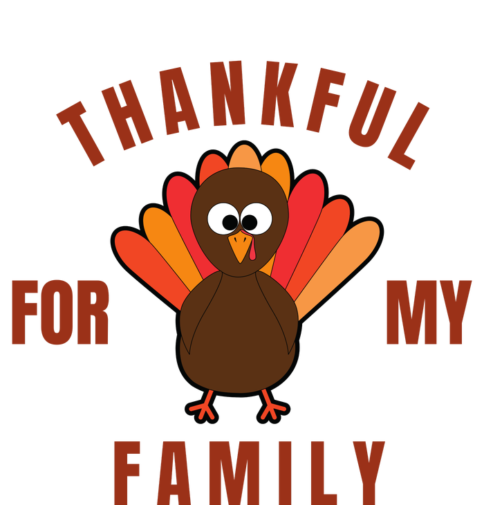 Thankful For My Family Funny Thanksigving Day High Crown Mesh Back Trucker Hat