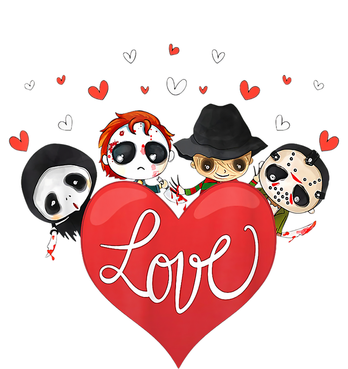 Horror Movie Character Chibi With Heart Love Hoodie