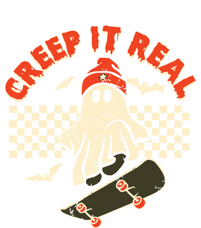 Creep It Real Skateboarding Retro Halloween Ghost Costume Daily Commute Backpack