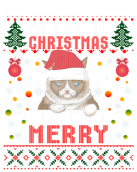 Funny Grumpy Christmas Cat Pun Joke Ugly Xmas Sweater Gift V-Neck T-Shirt