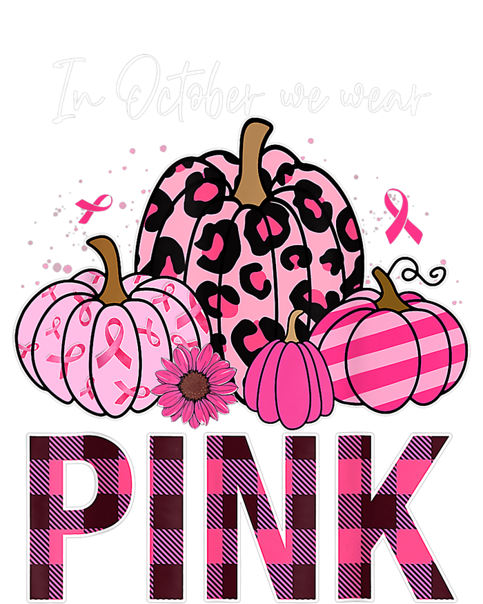 In October We Wear Pink Pumpkin Breast Cancer Awareness Canvas