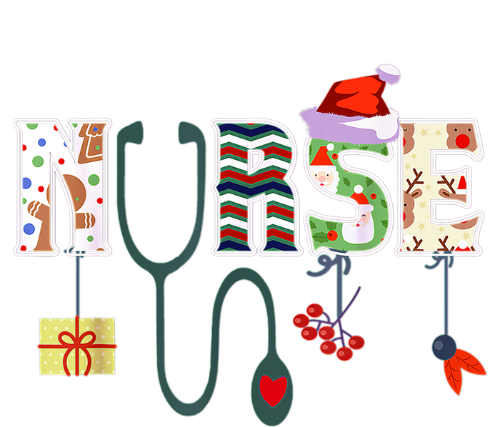 Christmas Nurse Stethoscope Christmas Santas Favorite Nurse Cute Gift Kids T-Shirt