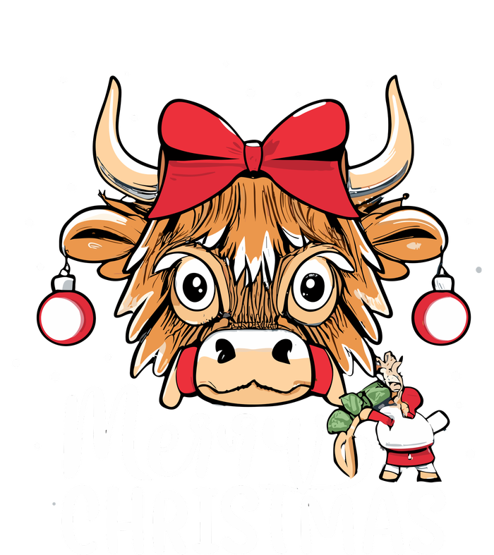 Scottish Highland Cow Merry Christmas Snow Performance Sprint T-Shirt