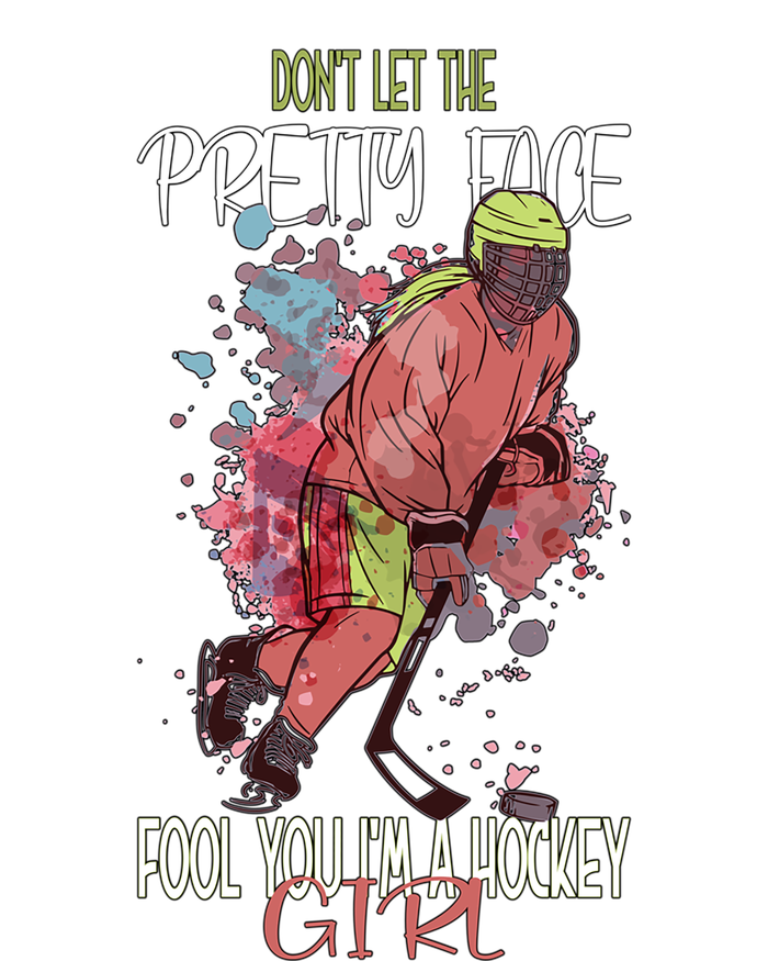 Dont Let The Pretty Face Fool You Im A Hockey Meaningful Gift Striped Beanie with Solid Band