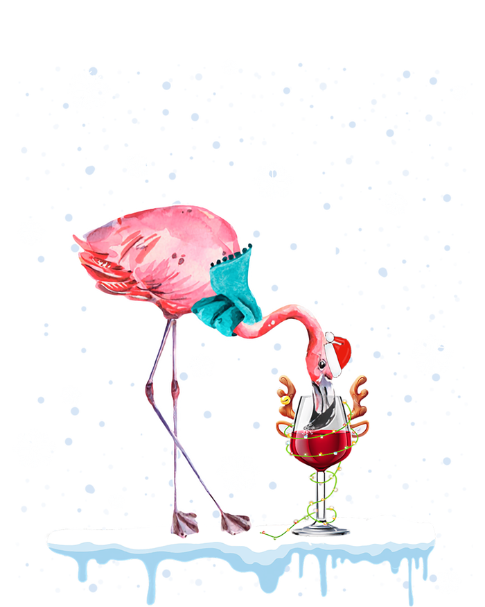 Funny Christmas Flamingo Hat Santa Wine Reindeer Ing Gift T-Shirt