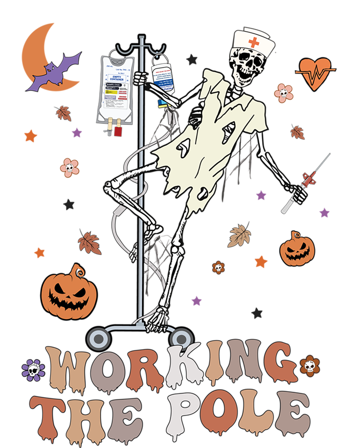 Funny Halloween Icu Er Nurse Working The Pole Skeleton Dance Gift Ladies Essential Tank