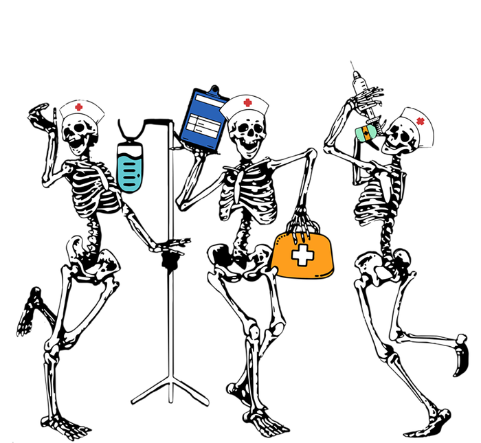 Funny Skeleton Dancing Nurse Halloween Healthcare Crew Gift Softstyle Adult Sport Polo