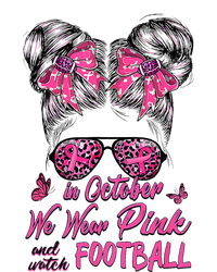 In October We Wear Pink And Watch Football Breast Cancer Kids Long Sleeve Shirt