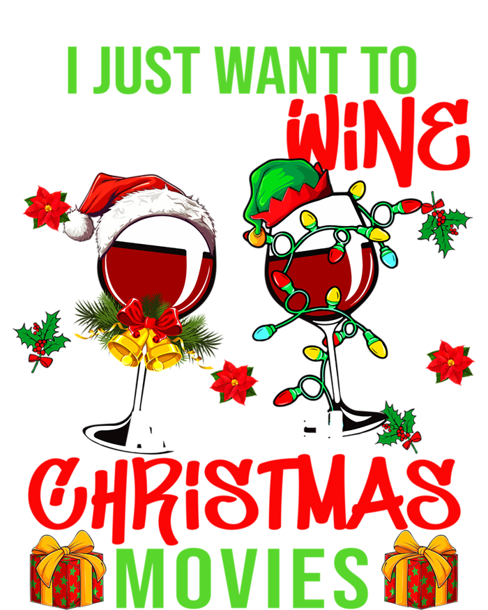 I Just Want To Wine And Watch Xmas Movies Santa Wines Funny Gift Tie-Dye T-Shirt