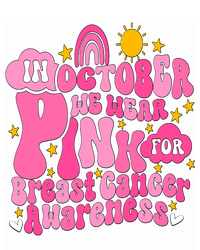 In October We Wear Pink For Breast Cancer Awareness Rainbow Design T-Shirt