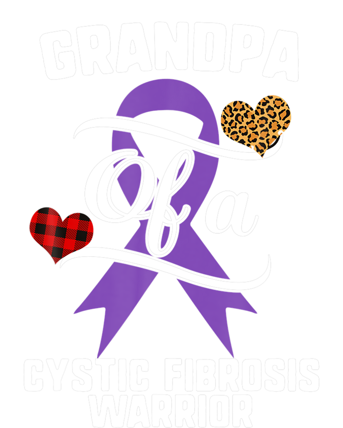 Grandpa Cystic Fibrosis Awareness Leopard Buffalo Plaid Gift Ladies Long Sleeve Shirt