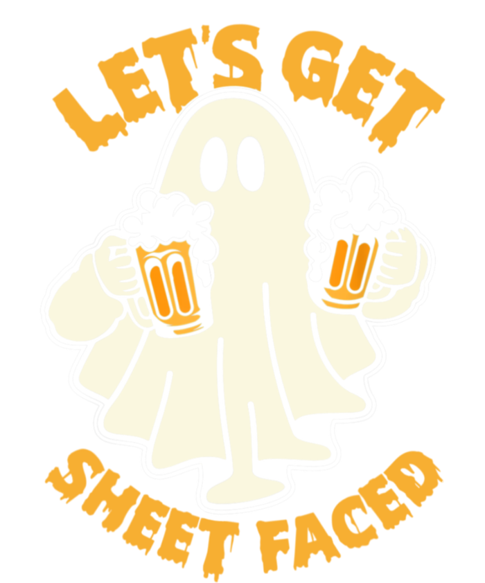 Lets Get Sheet Faced Funny Ghost Halloween Party Drinking T-Shirt