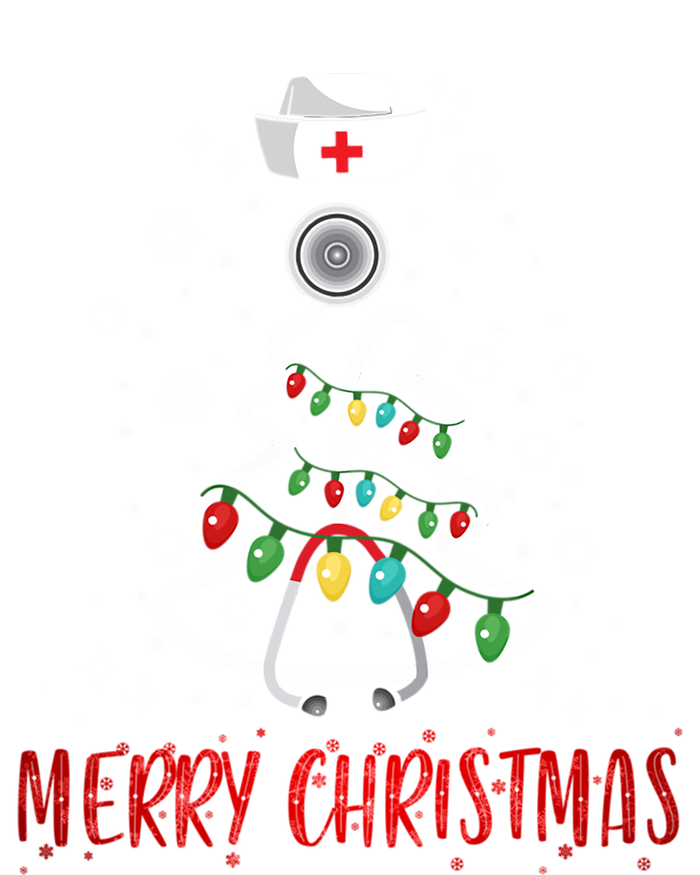 Merry Christmas Nurse Gift Stethoscope Tree Lights Gift T-Shirt