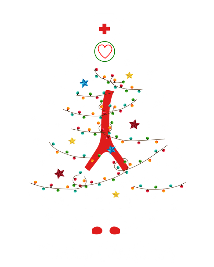 Merry Christmas Stethoscope Christmas Tree Lights Nursing Gift Women's V-Neck T-Shirt