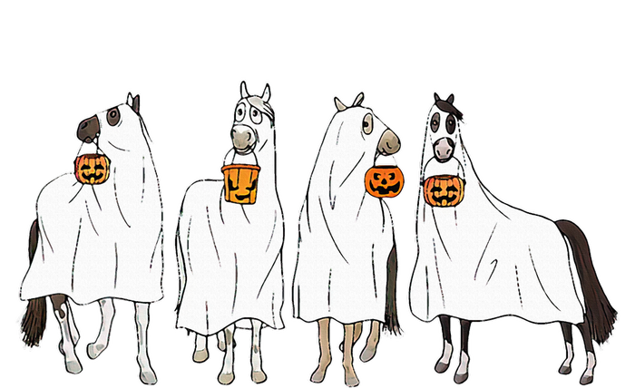 Horse Sheet Ghost Horse Costume Cowboy Western Halloween Kids Hoodie