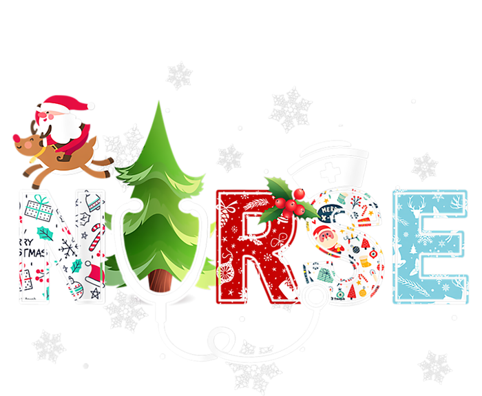 Nurse Stethoscope Christmas Tree Ornats Decor Gift V-Neck T-Shirt