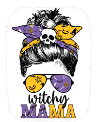 Witchy Mama Halloween Skull Witch Mom Messy Bun Spooky T-Shirt