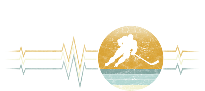 Retro Heartbeat Ice Hockey Sport Lifeline Vintage Gift T-Shirt