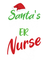 Santas Favorite Er Nurse Christmas Nursing Funny Gift Women's V-Neck T-Shirt