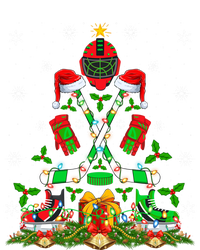 Xmas Lighting Santa Ice Hockey Christmas Tree Gift Canvas