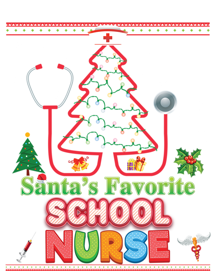 Santas Favorite School Nurse Christmas Tree Stethoscope Gift Women's T-Shirt