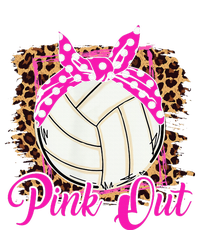 Breast Cancer Ribbon Pink Out Volleyball Pink Ribbon Leopard Kids Hoodie