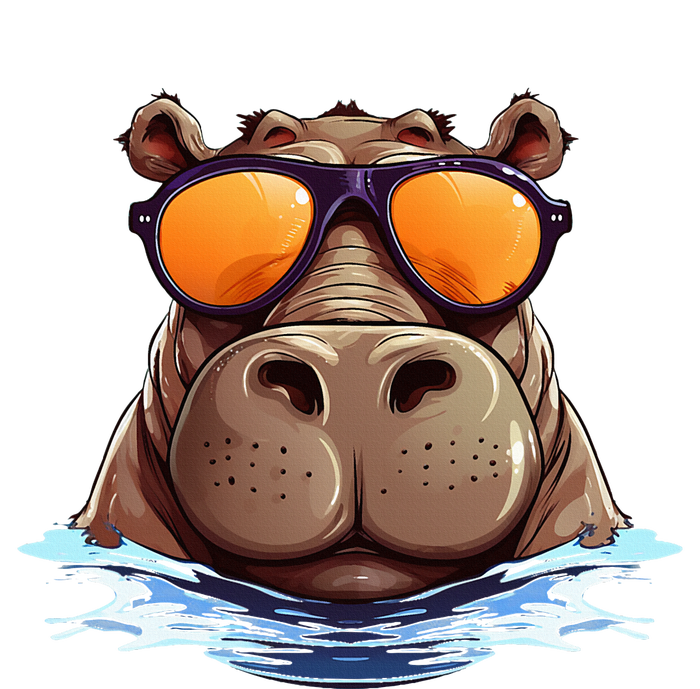 Cool Hippo with Sunglasses for funny Animals Costume Cooling Performance Crew T-Shirt