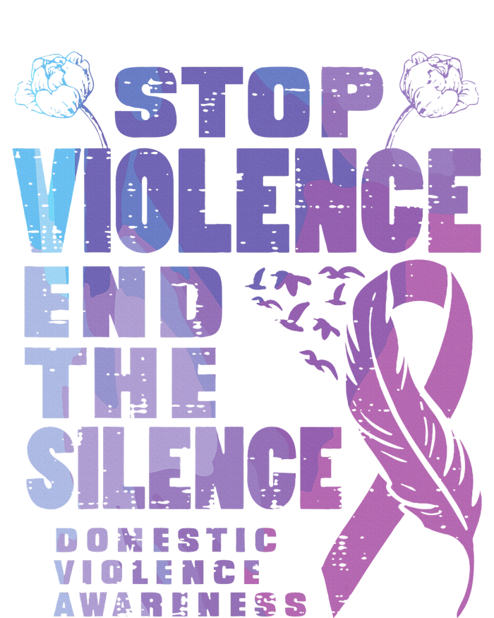 Stop Domestic Violence End Silence Awareness Stripe Pom Pom Beanie