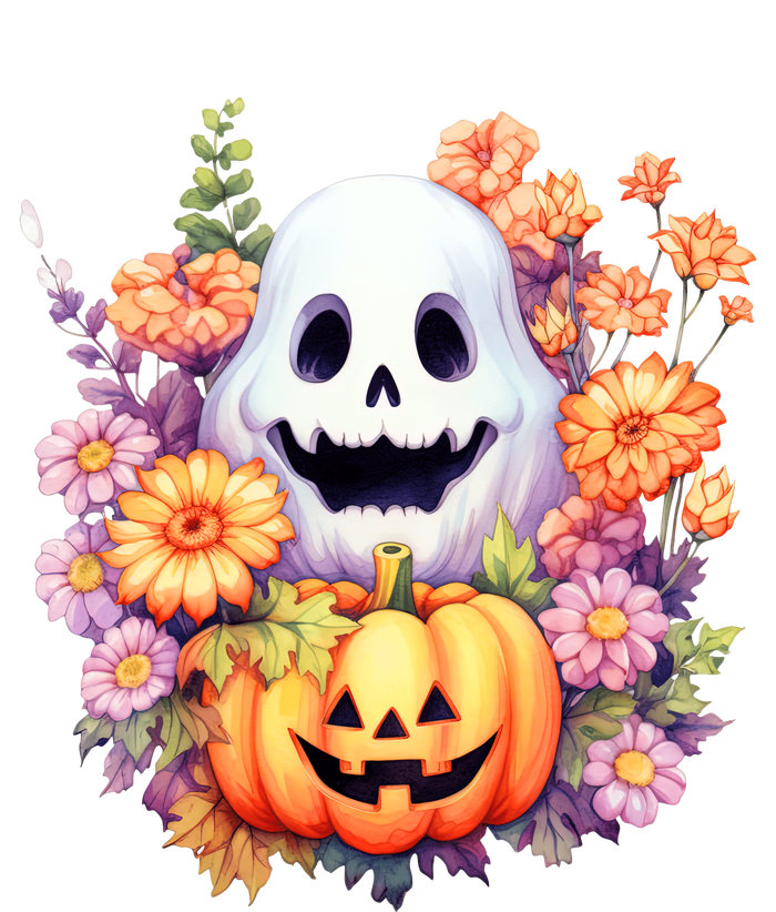 Kawaii Halloween Ghost With Pumpkin And Flowers PosiCharge Competitor Tank