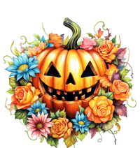 Kawaii Halloween Jack O Lantern With Pumpkin And Flowers T-Shirt