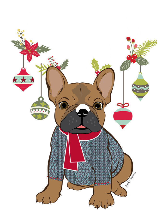 Cute French Bulldog Frenchie Christmas Reindeer Gift Kids Hoodie