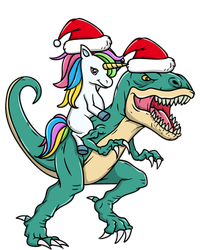 Cute Santa Unicorn Riding Trex Christmas Dinosaur Dino Gift Doggie Tank