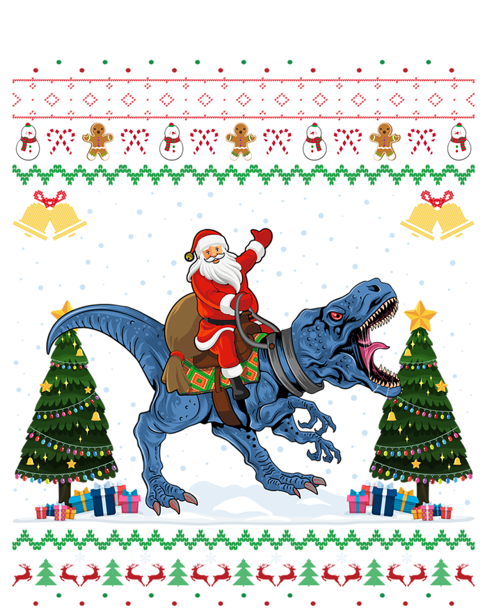 Dinosaur Ugly Xmas Gift Santa Riding Dinosaur Christmas Gift Hoodie