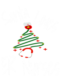 Funny Santa Loves Er Nurses Nursing Christmas Nurse Holiday Cool Gift Women's Long Sleeve Flannel Pajama Set 